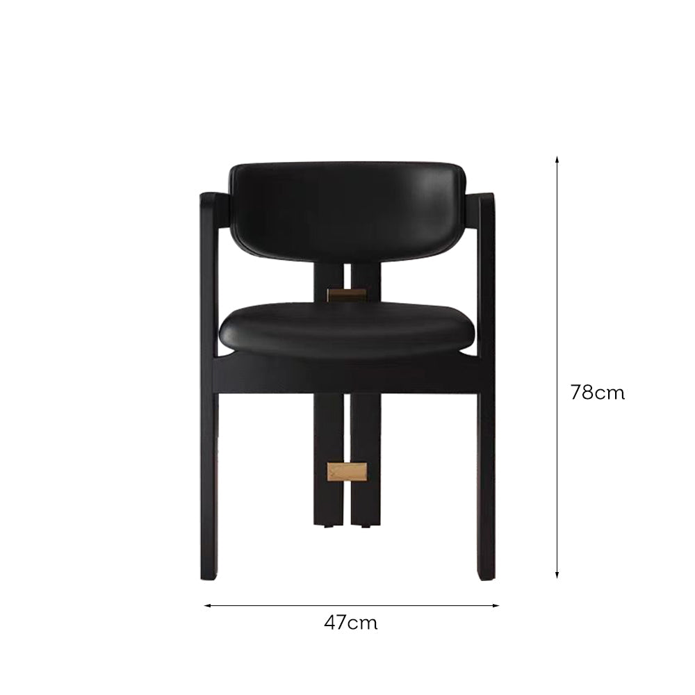LIVARA DC1145 Chair Leather Fabric Dining Solid Wood Faux Frame