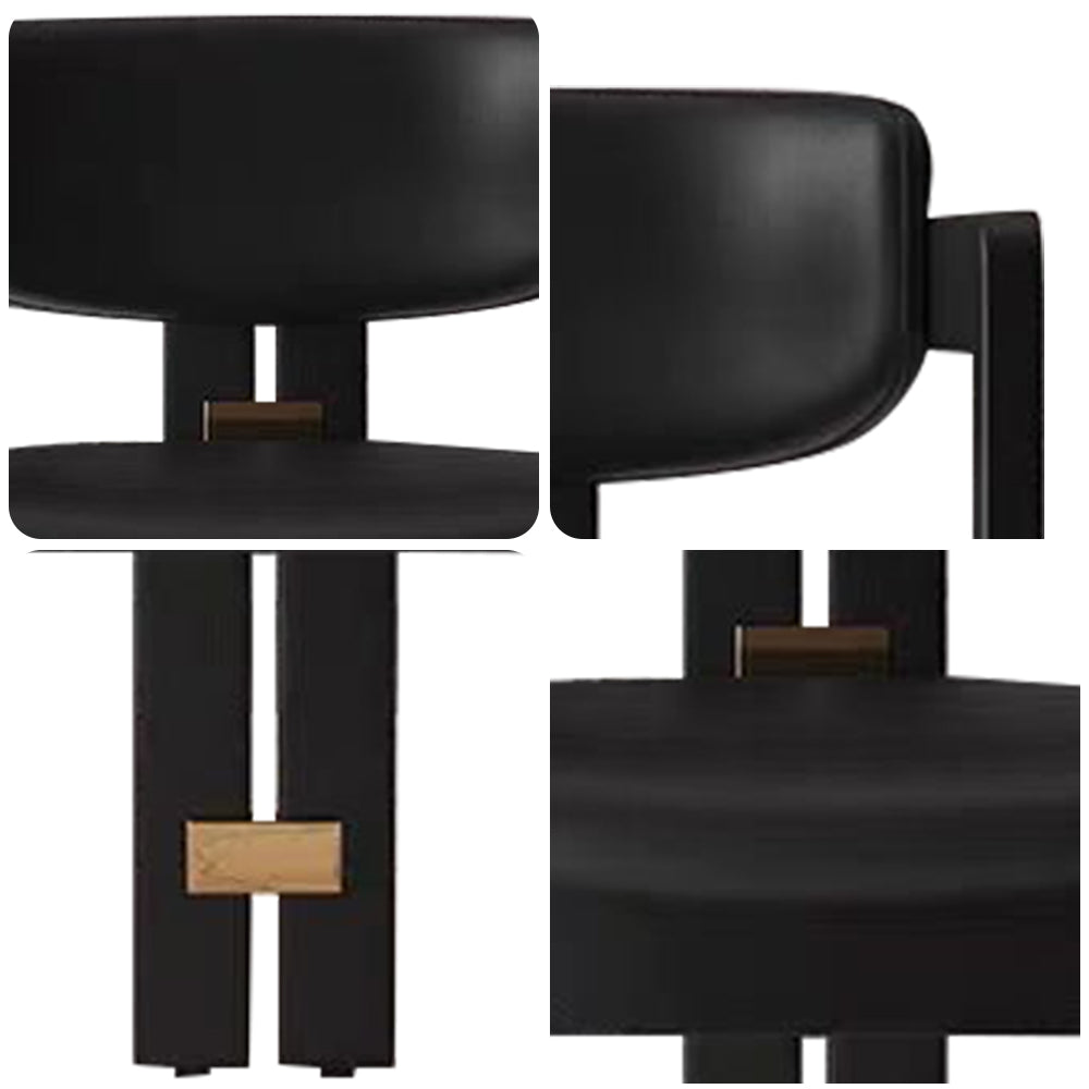 LIVARA DC1145 Chair Leather Fabric Dining Solid Wood Faux Frame