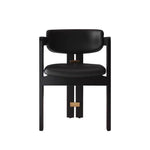 LIVARA DC1145 Chair Leather Fabric Dining Solid Wood Faux Frame
