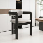 LIVARA DC1145 Chair Leather Fabric Dining Solid Wood Faux Frame