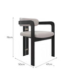 LIVARA DC1145 Chair Leather Fabric Dining Solid Wood Faux Frame