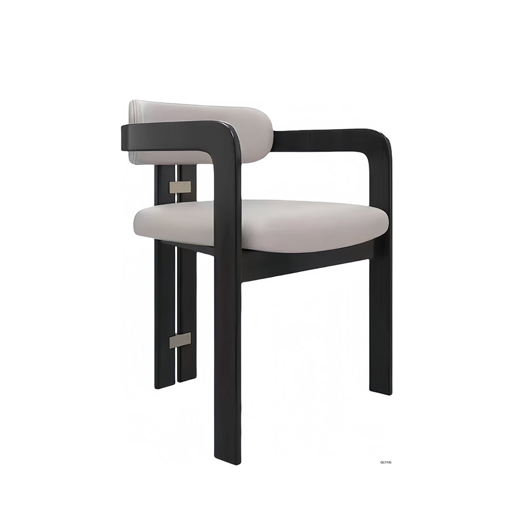 LIVARA DC1145 Chair Leather Fabric Dining Solid Wood Faux Frame