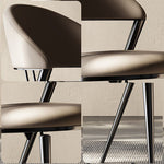 LIVARA DC1146 Chair Fabric Leather Carbon Faux Dining Steel Legs