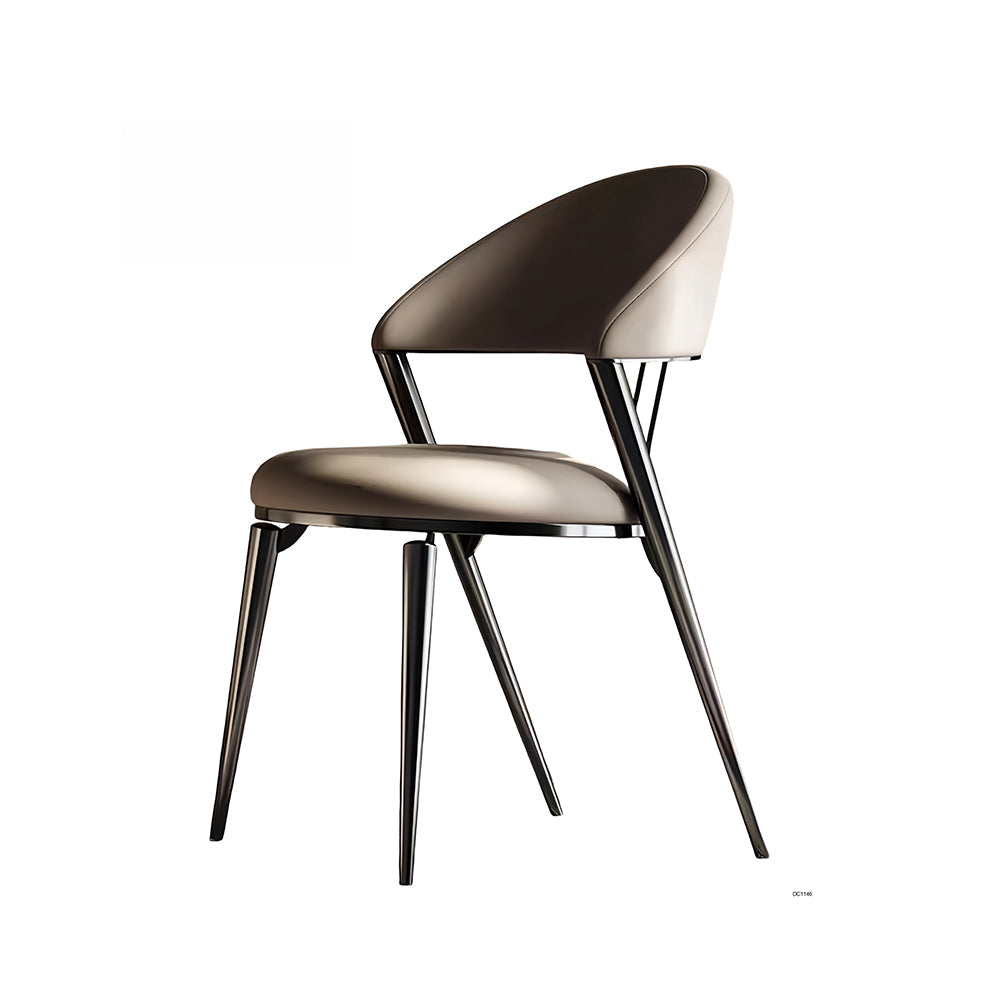 LIVARA DC1146 Chair Fabric Leather Carbon Faux Dining Steel Legs