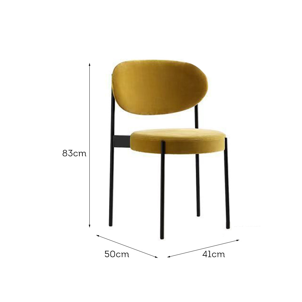 LIVARA DC1147 Chair Dining Steel Velvet Fabric Carbon Legs