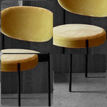 LIVARA DC1147 Chair Dining Steel Velvet Fabric Carbon Legs