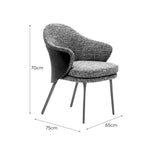 LIVARA DC1148 Steel Fabric Cotton-linen Carbon Legs Chair Dining