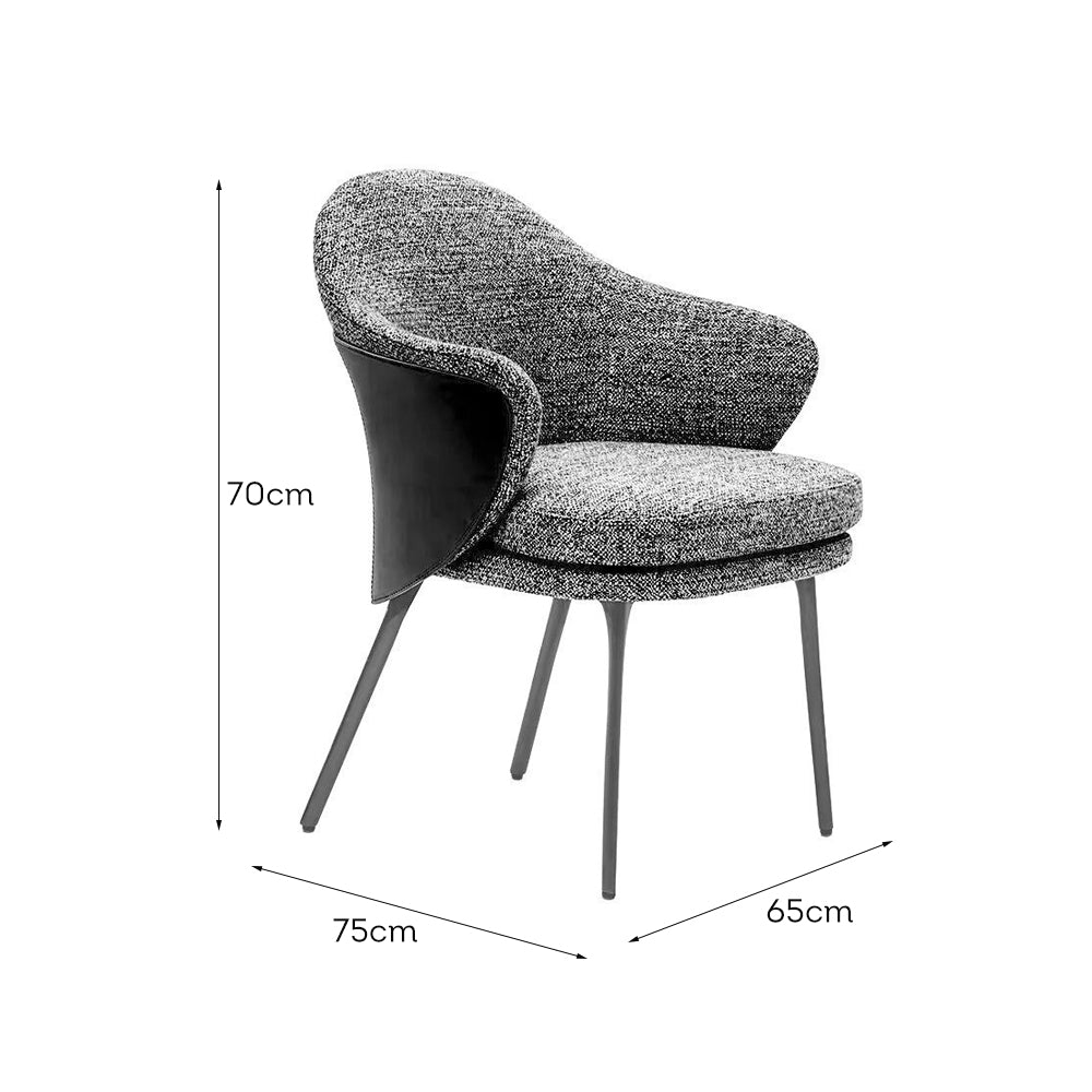 LIVARA DC1148 Steel Fabric Cotton-linen Carbon Legs Chair Dining