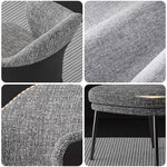 LIVARA DC1148 Steel Fabric Cotton-linen Carbon Legs Chair Dining