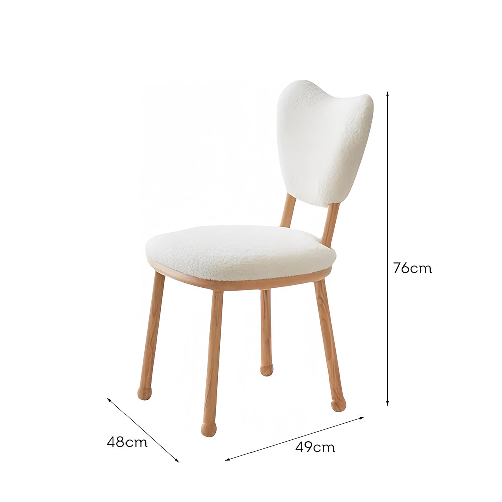 LIVARA DC1149 Wood Dining Chair Teddy Solid Fabric Frame