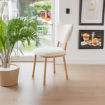 LIVARA DC1149 Wood Dining Chair Teddy Solid Fabric Frame