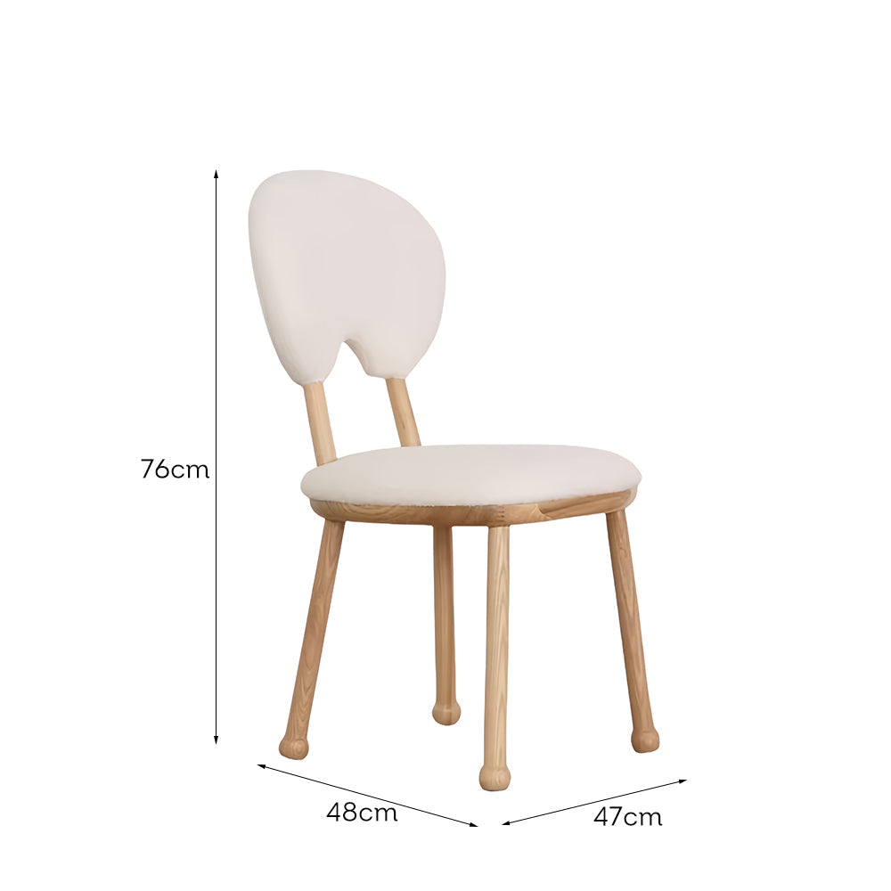 LIVARA DC1150 Teddy Solid Dining Chair Fabric Wood Frame