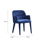 LIVARA DC1151 Wood Fabric Chair Matte Dining Solid Frame