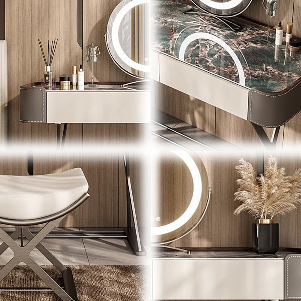 LUXORA DR1028 Lacquered Dressing 80-120cm Rock Countertop Cabinet Table
