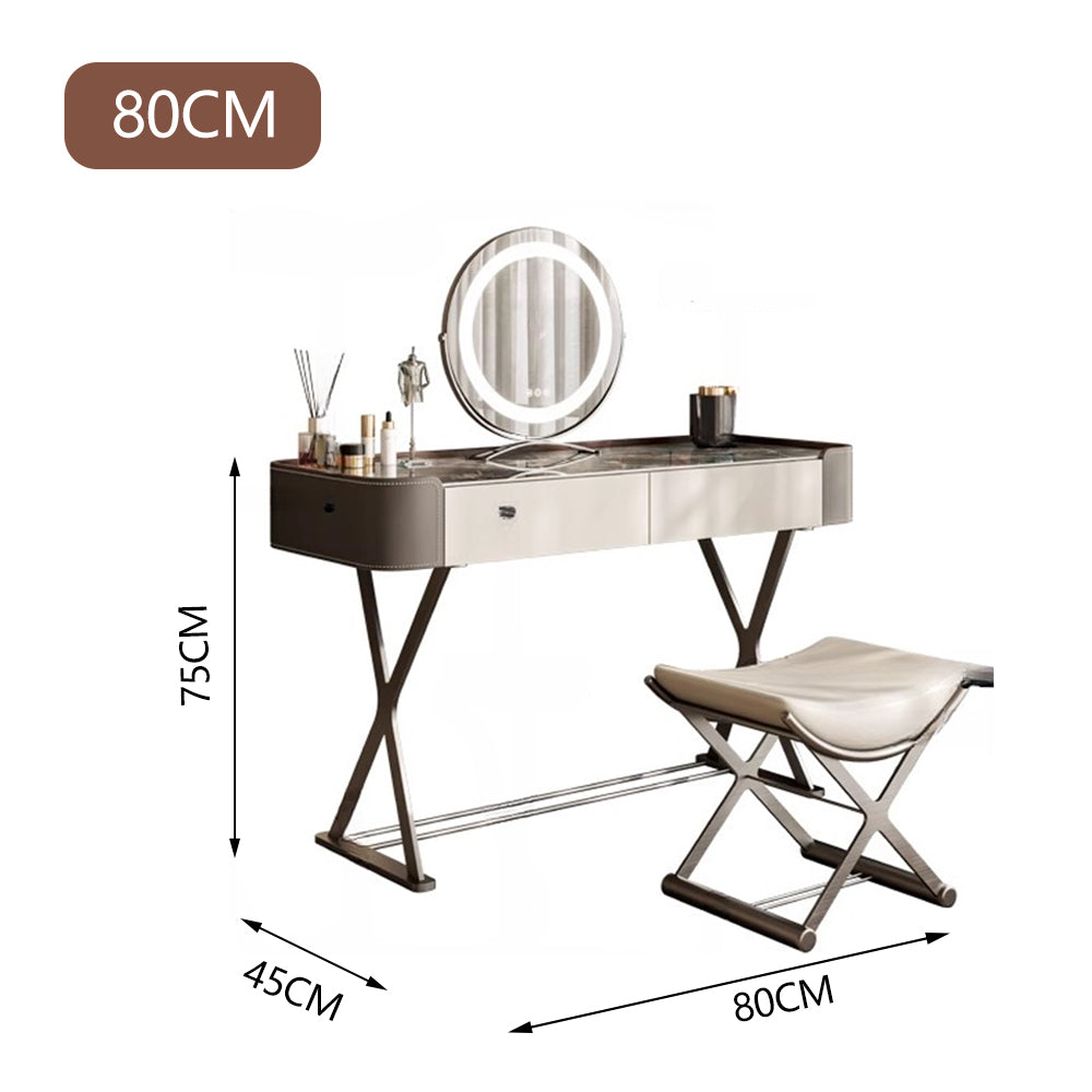 LUXORA DR1028 Lacquered Dressing 80-120cm Rock Countertop Cabinet Table