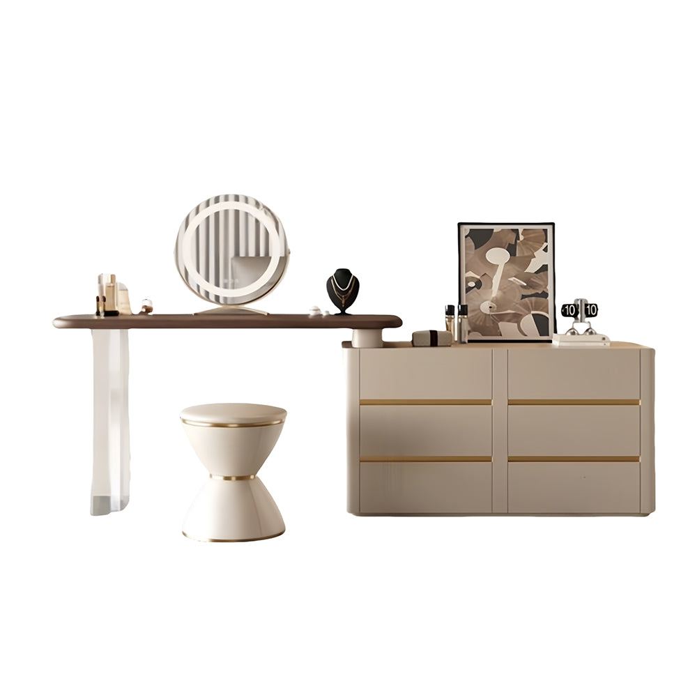 LUXORA DR1039 80-120cm Dressing Countertop Wood Rock Solid Cabinet Table