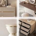 LUXORA DR1039 80-120cm Dressing Countertop Wood Rock Solid Cabinet Table