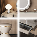 LUXORA DR1040 Solid Cabinet 80-120cm Wood Dressing Countertop Rock Table