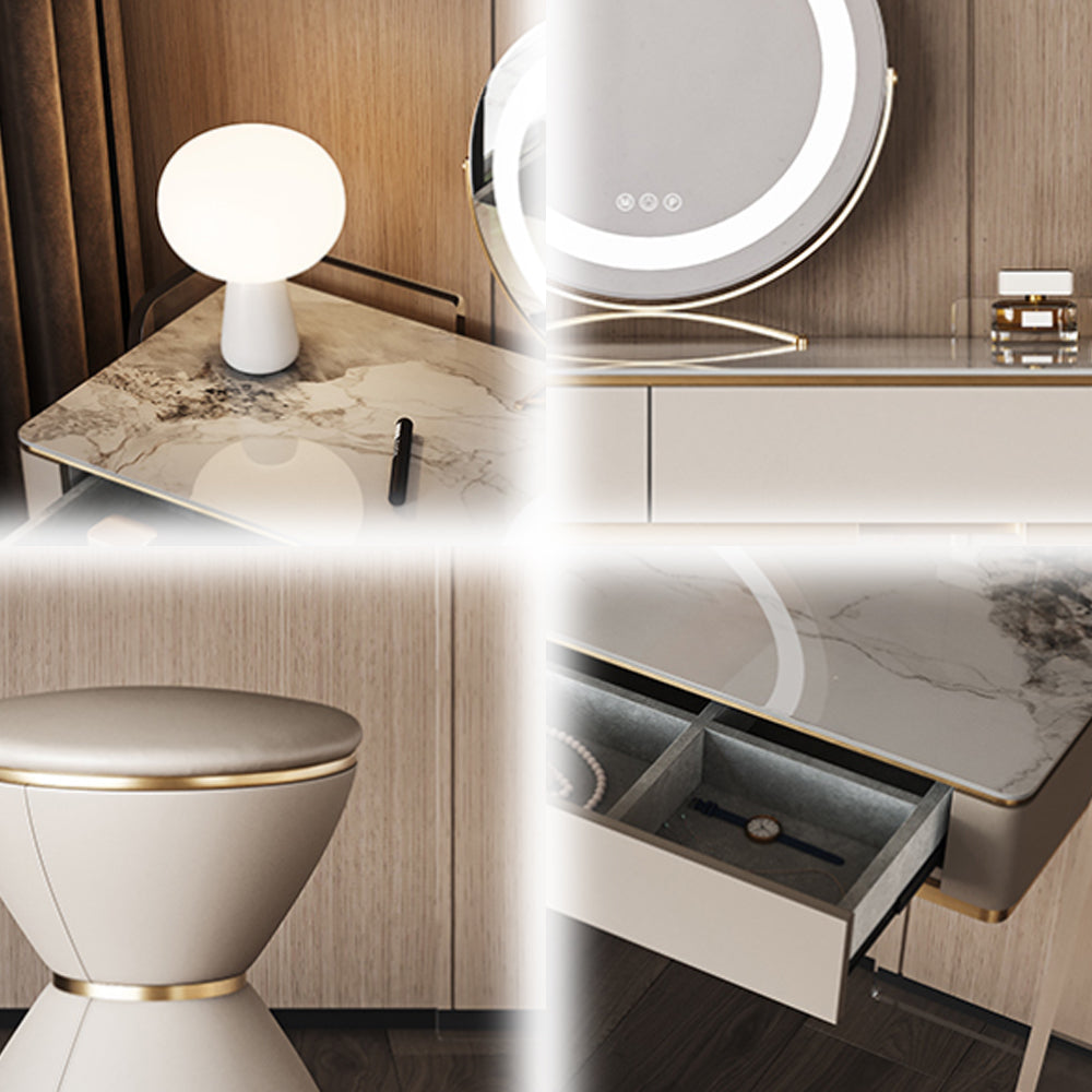 LUXORA DR1040 Solid Cabinet 80-120cm Wood Dressing Countertop Rock Table