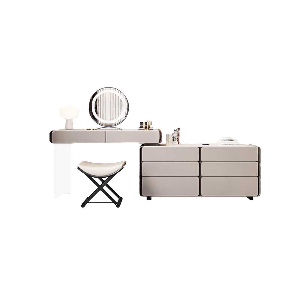 LUXORA DR1042 Wood Solid Acrylic Cabinet Support Dressing 80-120cm Table