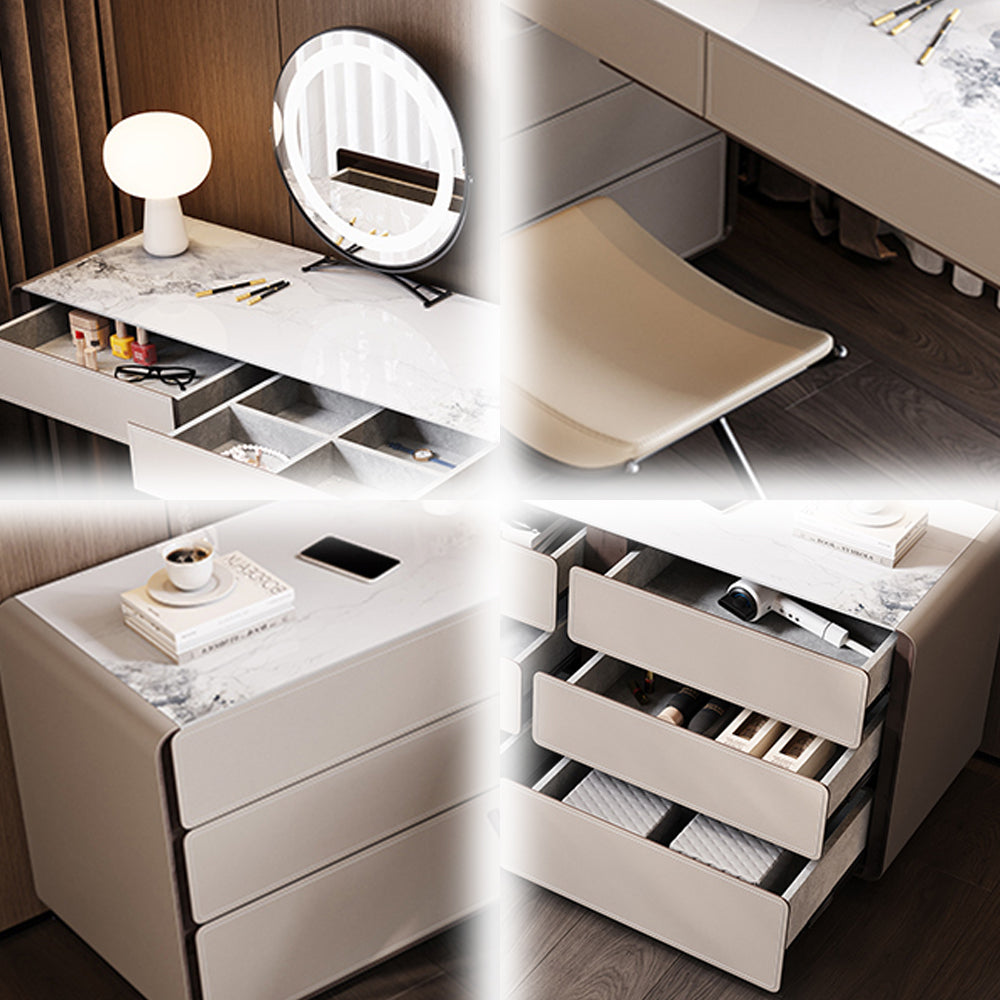 LUXORA DR1042 Wood Solid Acrylic Cabinet Support Dressing 80-120cm Table