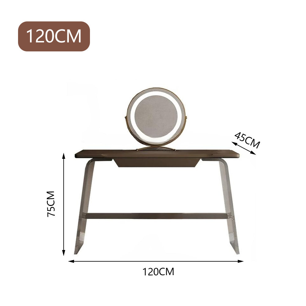 LUXORA DR1054 80-120cm LED Dressing Acrylic Wood With Table Support Cabinet Solid Mirror