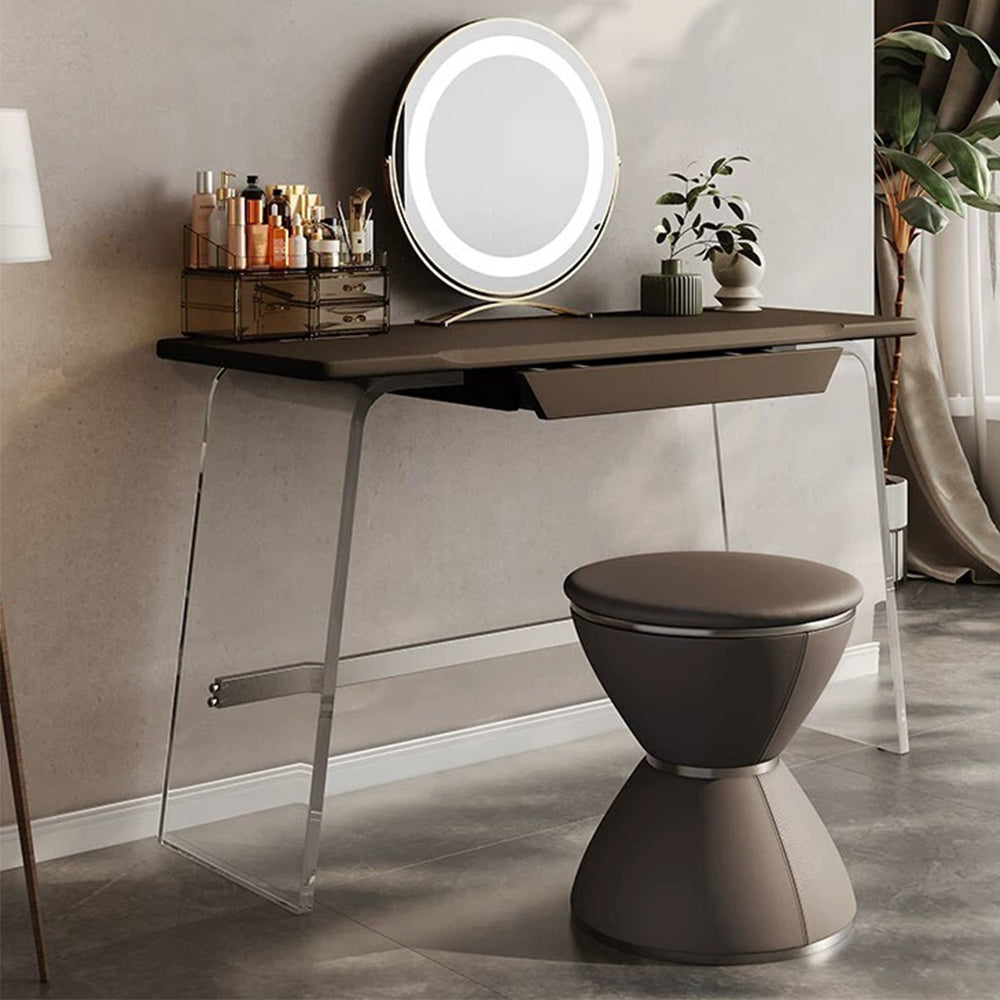 LUXORA DR1054 80-120cm LED Dressing Acrylic Wood With Table Support Cabinet Solid Mirror