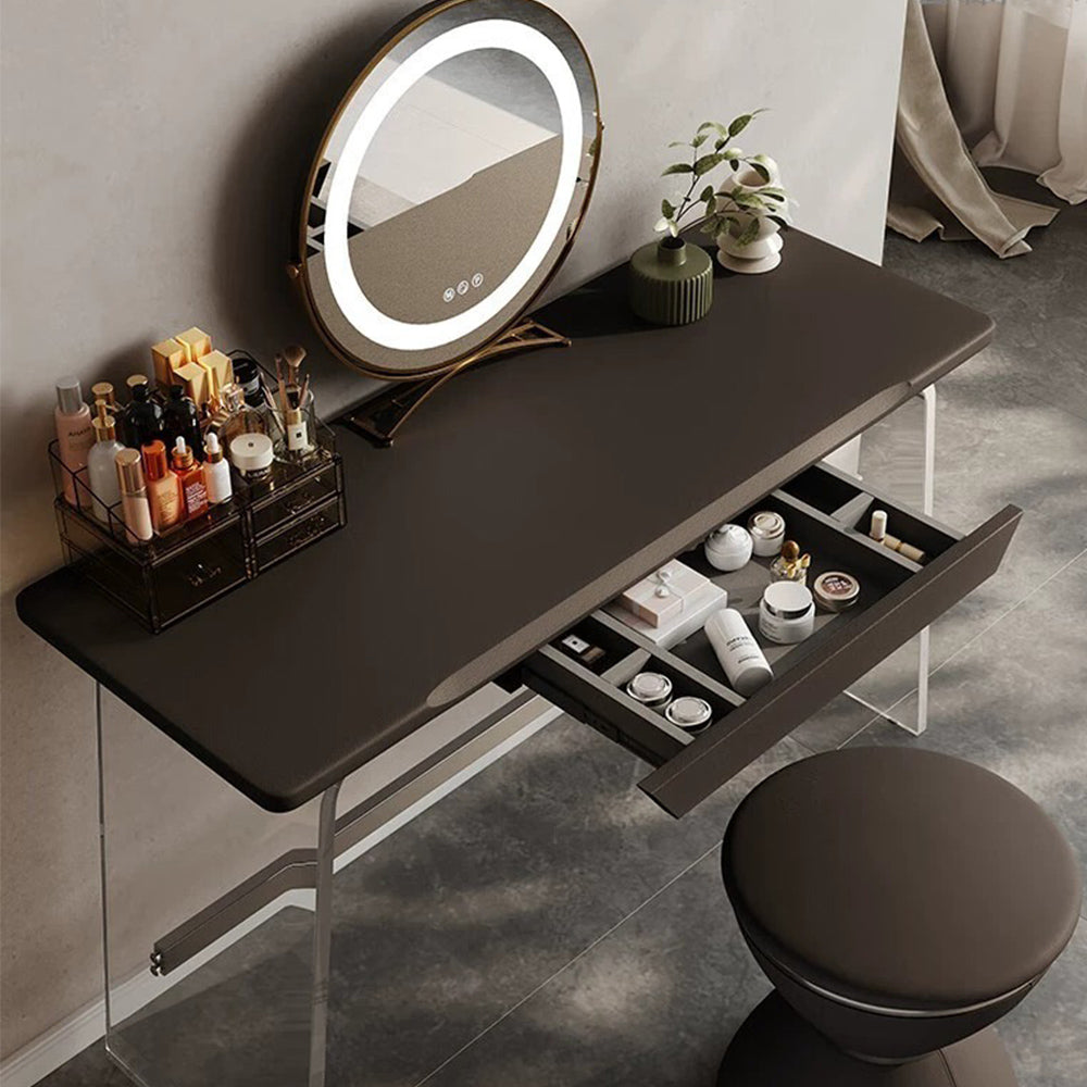 LUXORA DR1054 80-120cm LED Dressing Acrylic Wood With Table Support Cabinet Solid Mirror