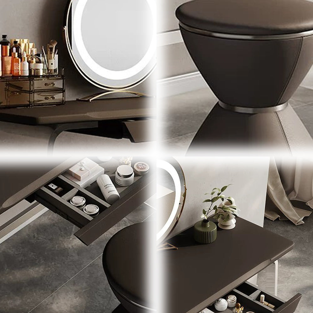 LUXORA DR1054 80-120cm LED Dressing Acrylic Wood With Table Support Cabinet Solid Mirror
