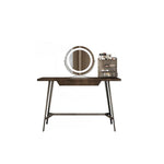 LUXORA DR1058 Solid Table With Carbon Steel Wood 80-120cm Dressing Countertop LED Mirror