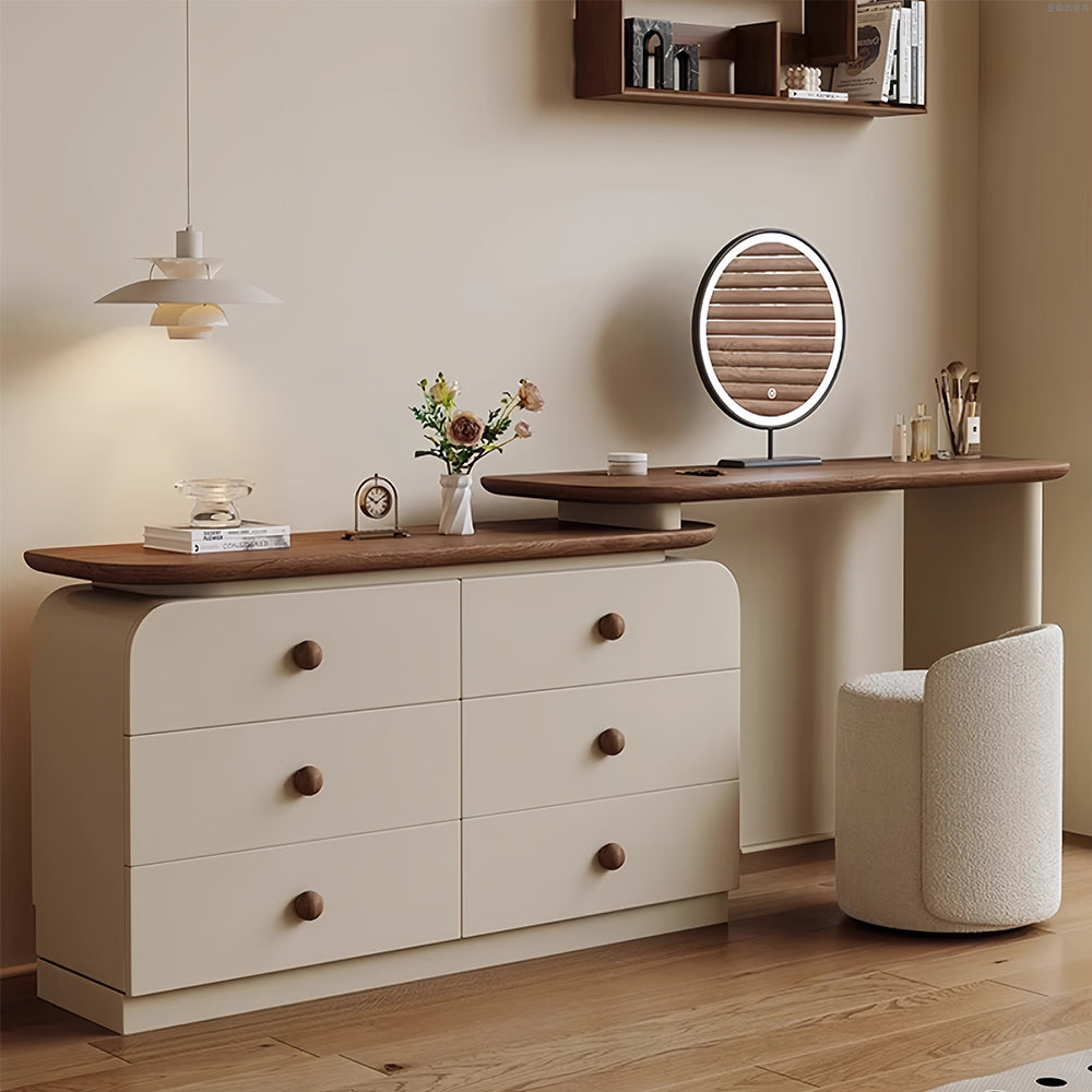 LUXORA DR1103 Wood 100-120cm Solid Expandable Frame Pine Dressing Table
