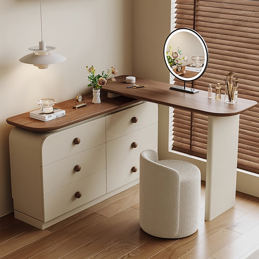 LUXORA DR1103 Wood 100-120cm Solid Expandable Frame Pine Dressing Table
