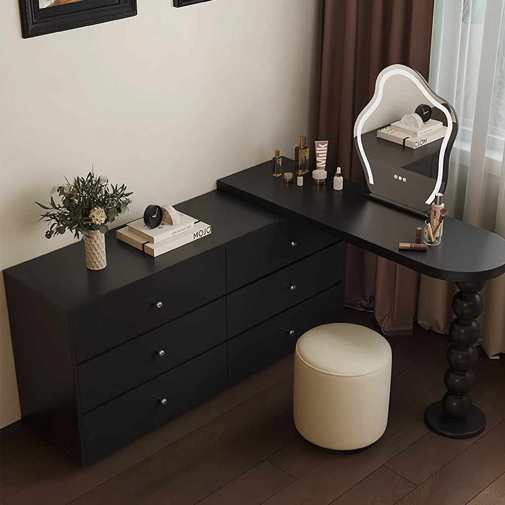 LUXORA DR1104 120cm Solid Frame Pine Dressing Wood Expandable Table