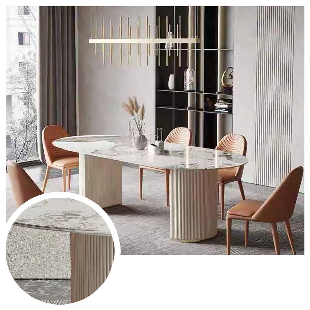 LUXORA DT1003 140-160-180cm Sintered Dining Style Stone Minimalist Table