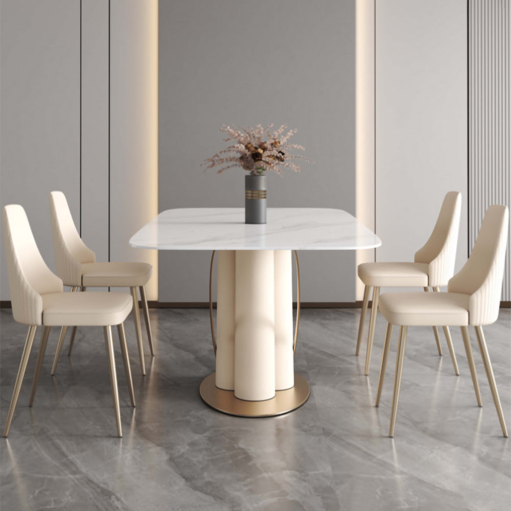 LUXORA DT1008 Light Stone Luxury 140-160-180cm Dining Style Sintered Table
