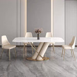 LUXORA DT1008 Light Stone Luxury 140-160-180cm Dining Style Sintered Table