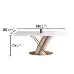 LUXORA DT1008 Light Stone Luxury 140-160-180cm Dining Style Sintered Table