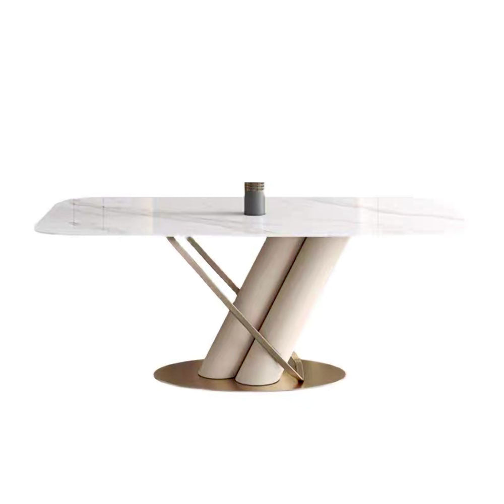 LUXORA DT1008 Light Stone Luxury 140-160-180cm Dining Style Sintered Table