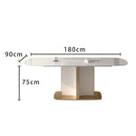 LUXORA DT1016 Light Dining 140-160-180cm Luxury Sintered Stone Style Table