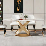 LUXORA DT1028 Luxury 140-160-180cm Sintered Style Stone Dining Light Table