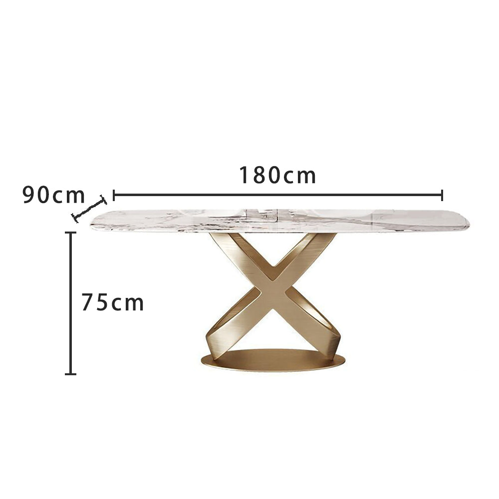 LUXORA DT1028 Luxury 140-160-180cm Sintered Style Stone Dining Light Table