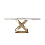 LUXORA DT1028 Luxury 140-160-180cm Sintered Style Stone Dining Light Table