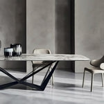 LUXORA DT1038 Dining 140-160-180cm Sintered Style Stone Minimalist Table