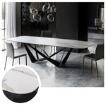 LUXORA DT1038 Dining 140-160-180cm Sintered Style Stone Minimalist Table