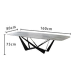 LUXORA DT1038 Dining 140-160-180cm Sintered Style Stone Minimalist Table