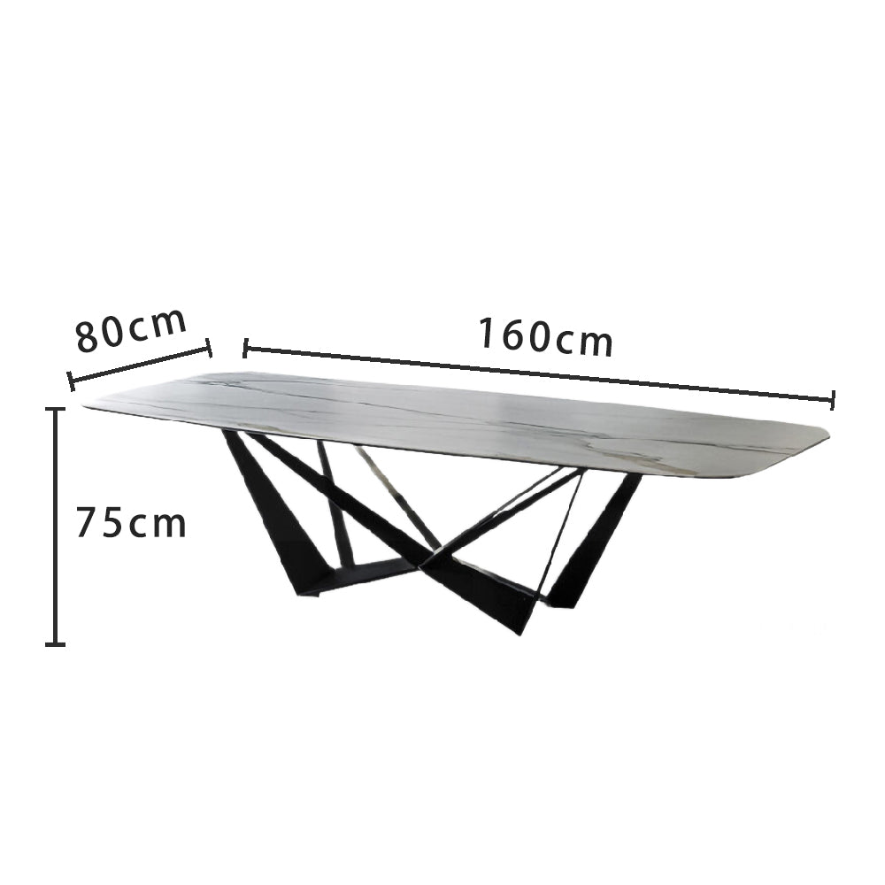 LUXORA DT1038 Dining 140-160-180cm Sintered Style Stone Minimalist Table
