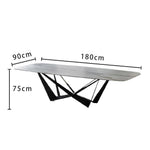 LUXORA DT1038 Dining 140-160-180cm Sintered Style Stone Minimalist Table