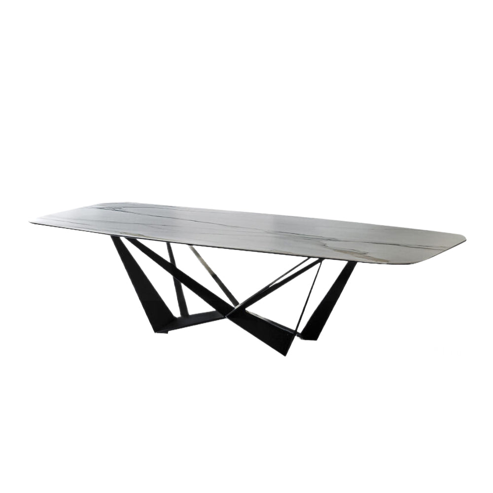 LUXORA DT1038 Dining 140-160-180cm Sintered Style Stone Minimalist Table