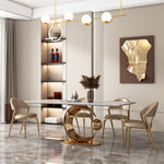 LUXORA DT1054 Dining Style Sintered Light Stone 140-160-180cm Luxury Table