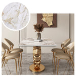 LUXORA DT1054 Dining Style Sintered Light Stone 140-160-180cm Luxury Table